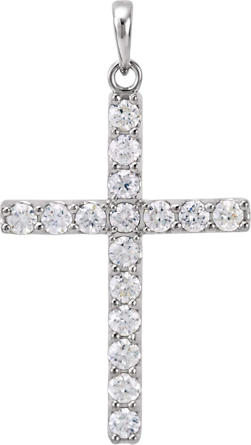 Platinum Diamond Cross Pendant (1 Ctw, Color GH, Clarity I1)