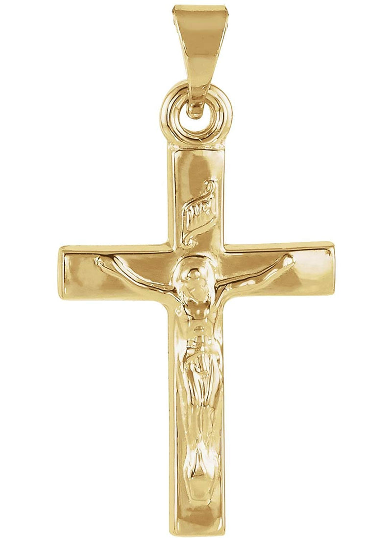 INRI Crucifix 14k Yellow Gold Pendant (17X12MM)