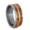 Birds Eye Maple with Copper Inlay 8mm Comfort-Fit Brushed Titanium Wedding Band