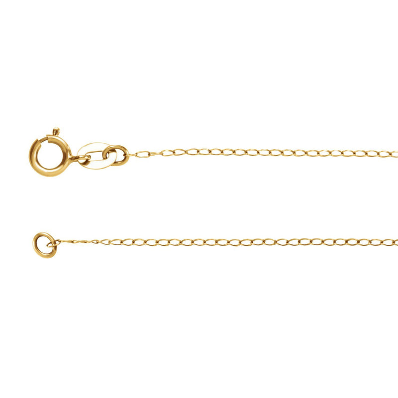 14k Yellow Gold Solid Curb Chain, 24" (1.00MM)