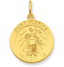 24k Gold-Plated Sterling Silver St. Florian Medal