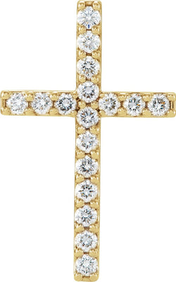 Diamond Petite Cross 14k Yellow Gold Pendant (.5 Ctw, G-H Color, I1 Clarity)