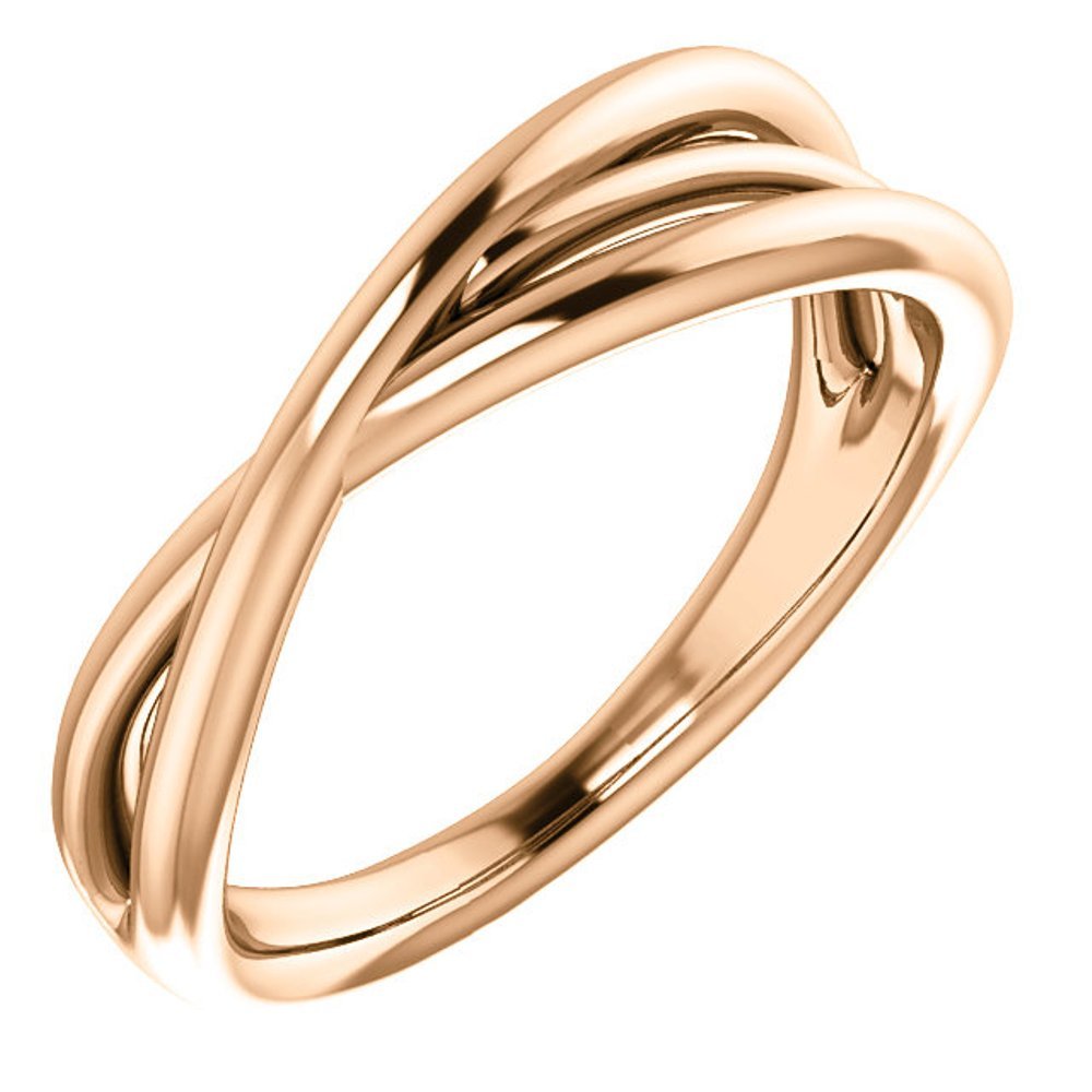 Free-Form Abstract Criss Cross Ring, 14k Rose Gold