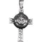 US Navy Halo Cross Sterling Silver Pendant Necklace, 24