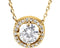 22-Stone Diamond Halo 14k Yellow Gold Pendant Necklace, 16" (.50 Cttw)