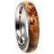 Black Ash Burl Wood Inlay 5mm Comfort-Fit Titanium Wedding Band