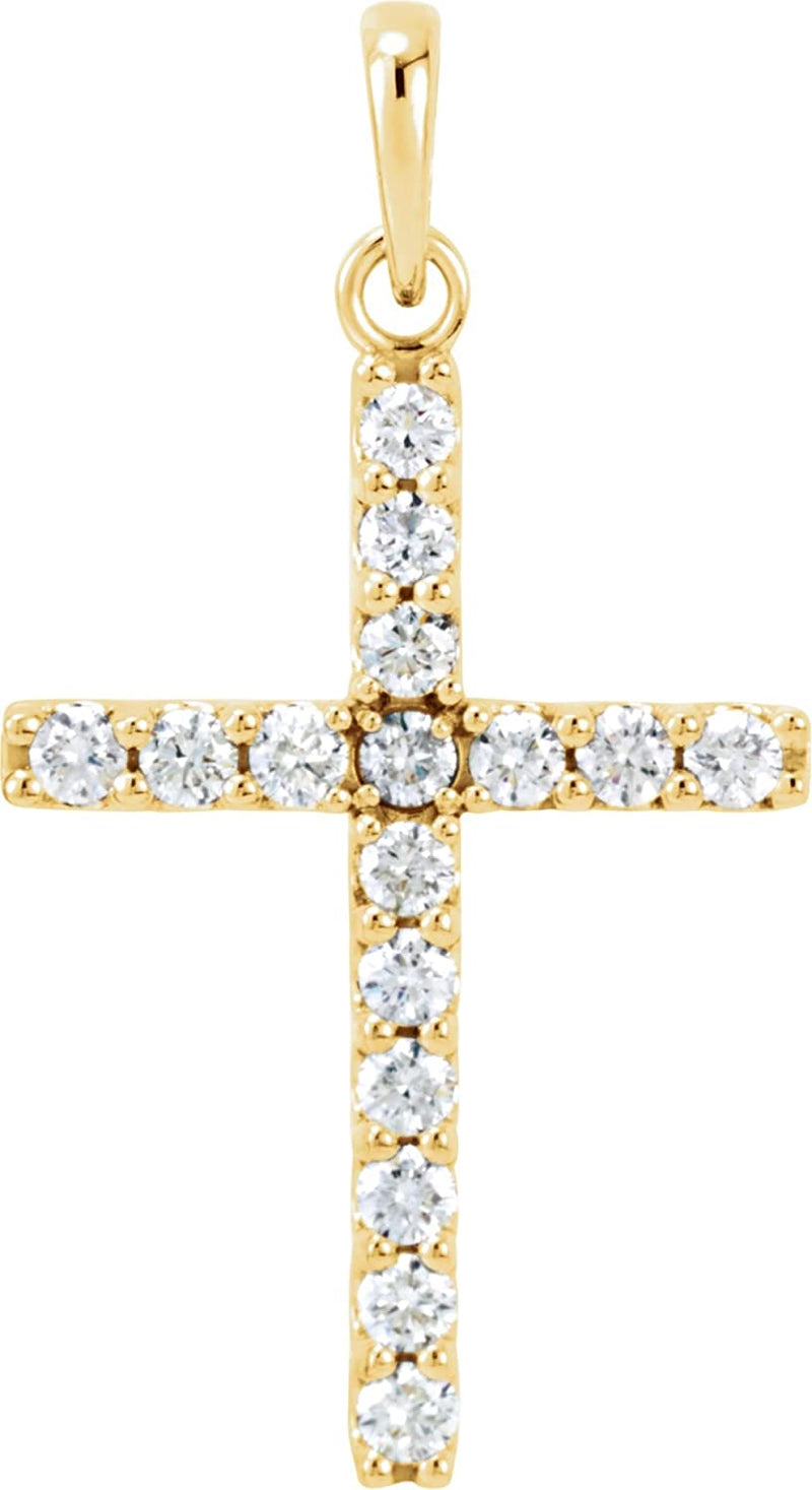 Diamond Cross Pendant, 14k Yellow Gold (.50 Ctw, Color GH, Clarity I1)
