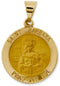 14k Yellow Gold St. Barbara Medal Pendant (21X19MM)