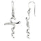 CZ 'I Stand in Awe' Dangle Earrings in Rhodium Plate Sterling Silver