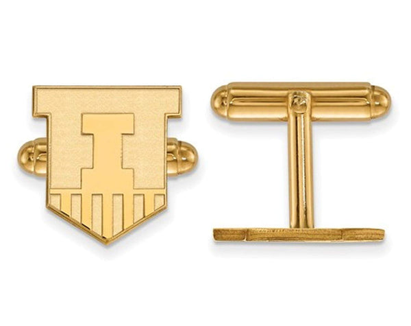 14k Yellow Gold University Of Illinois Cuff Links, 15MM