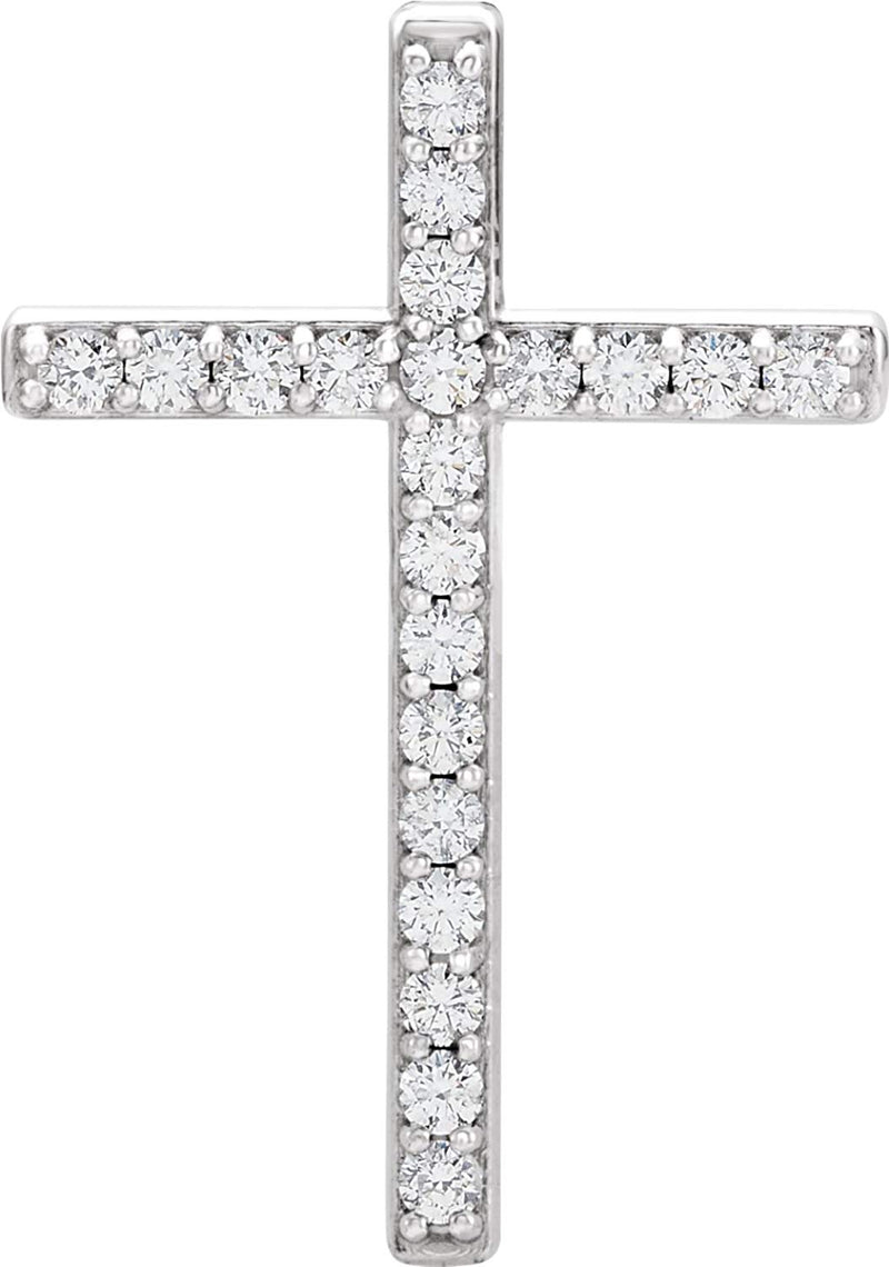 Diamond Cross Rhodium-Plated 14k White Gold Pendant (.88 Ctw, G-H Color, I1 Clarity)