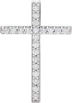 Diamond Cross Rhodium-Plated 14k White Gold Pendant (.63 Ctw, G-H Color, I1 Clarity)