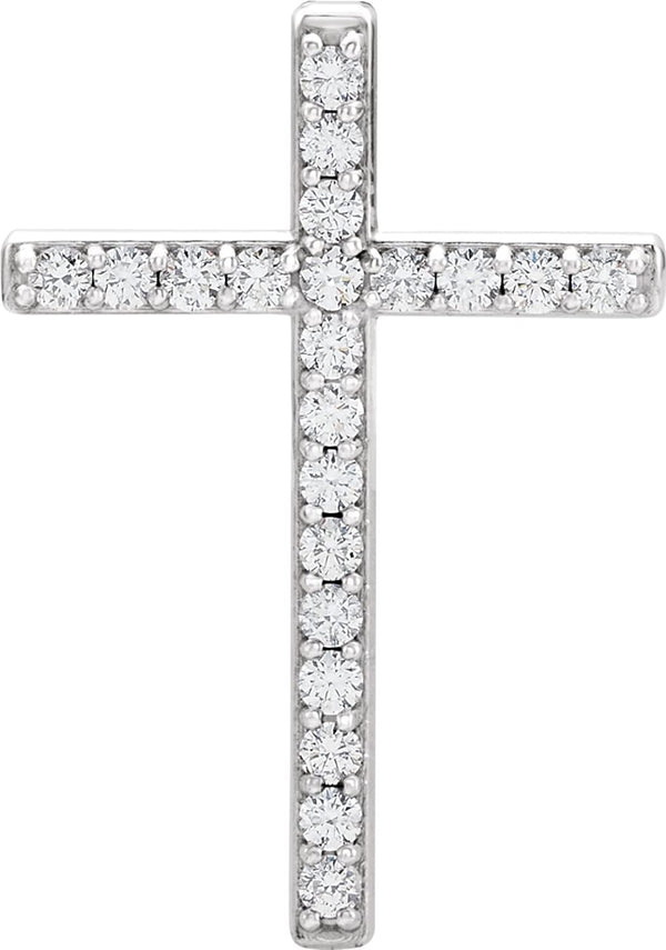 Diamond Cross Rhodium-Plated 14k White Gold Pendant (.63 Ctw, G-H Color, I1 Clarity)