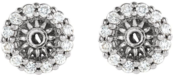 Diamond Cluster Earring Jackets, Rhodium-Plated 14k White Gold (3.6MM) (0.125 Ctw, G-H Color, I2 Clarity)