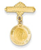 14k Yellow Gold Our Lady of Sorrows Medal Pin (26X18MM)