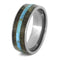 Turquoise Pinstripe, Deer Antler 8mm Comfort-Fit Titanium Band