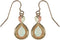 Opal Cabochon Teardrop Earrings, 10k Yellow Gold, 12k Green and Rose Gold Black Hills Gold Motif