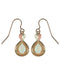 Opal Cabochon Pear Teardrop Earrings, 10k Yellow Gold, 12k Rose and Green Gold Black Hills Gold Motif