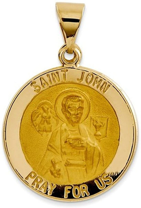 14k Yellow Gold St. John Medal Pendant (21X19MM)