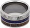 Lapis Lazuli, Dinosaur Bone, Gibeon Meteorite 12mm Comfort-Fit Titanium Wedding Band, Size 9.75