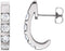 Platinum Channel Set Diamond J-Hoop Earrings (1 Ctw, Color G-H, Clarity SI2-SI3)