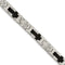 Men's Polished Stainless Steel Black IP-Plated with CZ Cross Bracelet, 8.5"