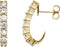 Diamond J-Hoop Earrings, 14k Yellow Gold (1 3/8 Ctw, Color G-H, Clarity I1)