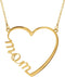 14k Rose Gold 'Mom' Heart Necklace, 17"