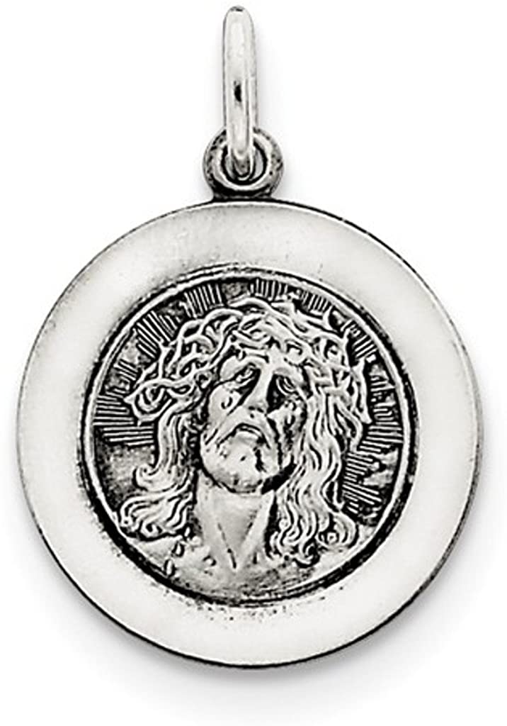 Sterling Silver Antiqued Ecce Homo Medal (25X18MM)