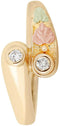 Ave 369 2-Stone Diamond Bypass Ring, 10k Yellow Gold, 12k Green and Rose Gold Black Hills Gold Motif (.10 Ctw, IJ Color, SI Clarity)