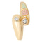 Ave 369 Diamond Bypass Ring, 10k Yellow Gold, 12k Green and Rose Gold Black Hills Gold Motif (.10 Ctw, IJ Color, SI Clarity)