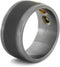 Diamond and Blue Sapphire 10mm Comfort-Fit Sandblasted Titanium Band