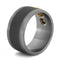 3-Stone Diamond and Blue Sapphire 10mm Comfort-Fit Sandblasted Titanium Band