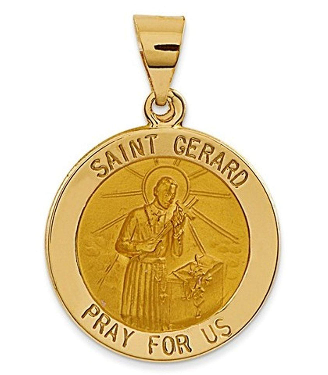 14k Yellow Gold St. Gerard Medal Pendant (21X18MM)