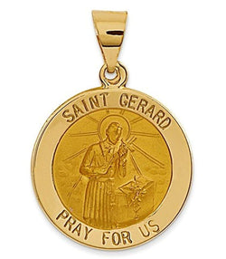 14k Yellow Gold St. Gerard Medal Pendant (21X18MM)