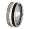 Gibeon Meteorite, Redwood, 14k Rose Gold, Sterling Silver 8mm Titanium Comfort-Fit Wedding Band