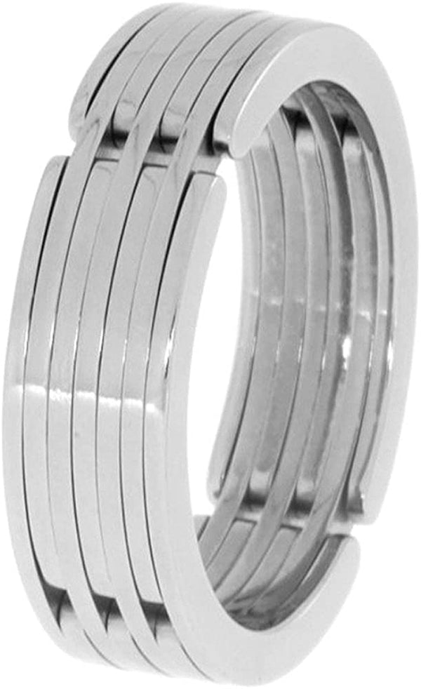 Doodle Ring 8mm Comfort-Fit Cool Titanium Gadget Band, Size 4.75