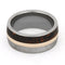 Gibeon Meteorite, Dinosaur Bone, 14k Rose Gold 10mm Comfort-Fit Titanium Band