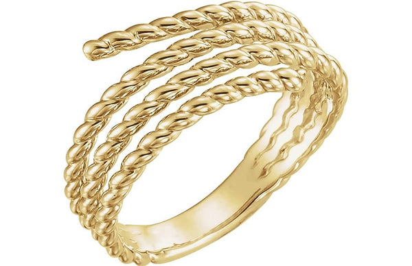 Spiral Wrap Rope Ring, 14k Yellow Gold