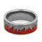 Red Flames with Gibeon Meteorite 8mm Comfort-Fit Titanium Wedding Band