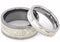 His and Hers Wedding Set, Palladium, White Gold, Mokume Gane Titanium Wedding Bands, M16-F5