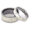 His and Hers Wedding Set, Palladium, White Gold, Mokume Gane Titanium Wedding Bands