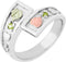 Ave 369 August Birthstone Created Soude Peridot Bypass Ring, Sterling Silver, 12k Green and Rose Gold Black Hills Silver Motif