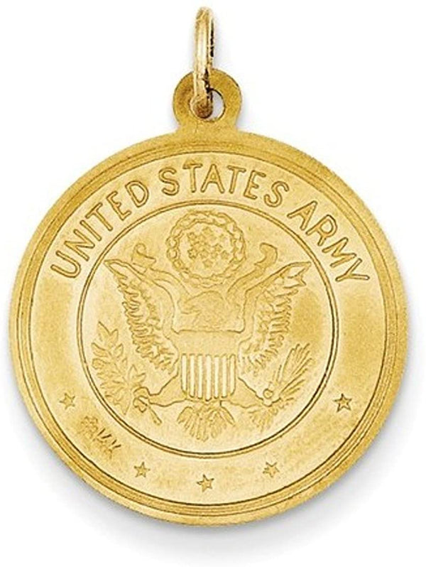 14k Yellow Gold US Army St. Christopher Medal Pendant (25X19MM)