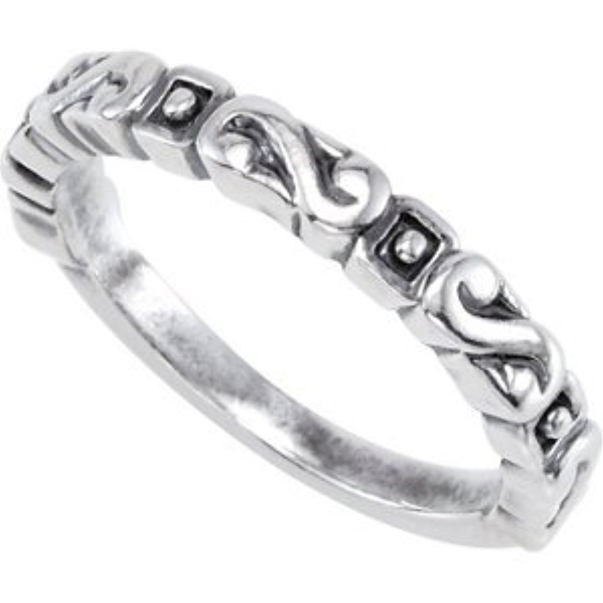 Antiqued S Scroll Stackable 3.1mm Sterling Silver Ring, Size 7 – The ...