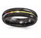 Radiance Collection Black and Rainbow Andodized Titanium Grooved 6mm Band