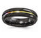 Radiance Collection Black and Rainbow Andodized Titanium Grooved 6mm Band, Size 7.5