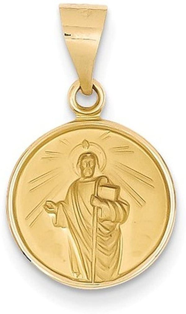 18k Yellow Gold St. Jude Medal Pendant (22X13MM)