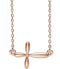 Sideways Cross 14k Rose Gold Necklace, 18"