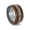 Elk Antler, Cedar Wood, Mesquite Burl, Koa Wood 11mm Comfort-Fit Titanium Band, Size 9.5